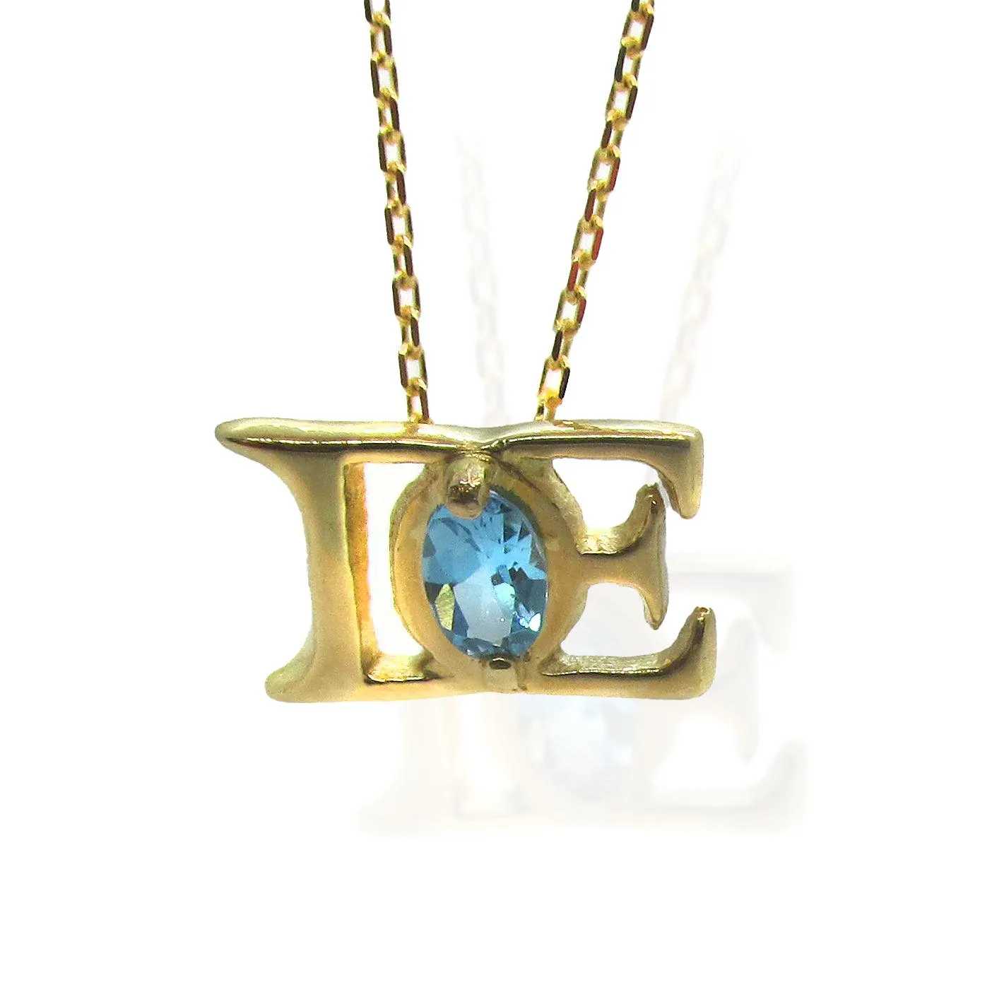 DE Pendant Necklace 14K Yellow Gold