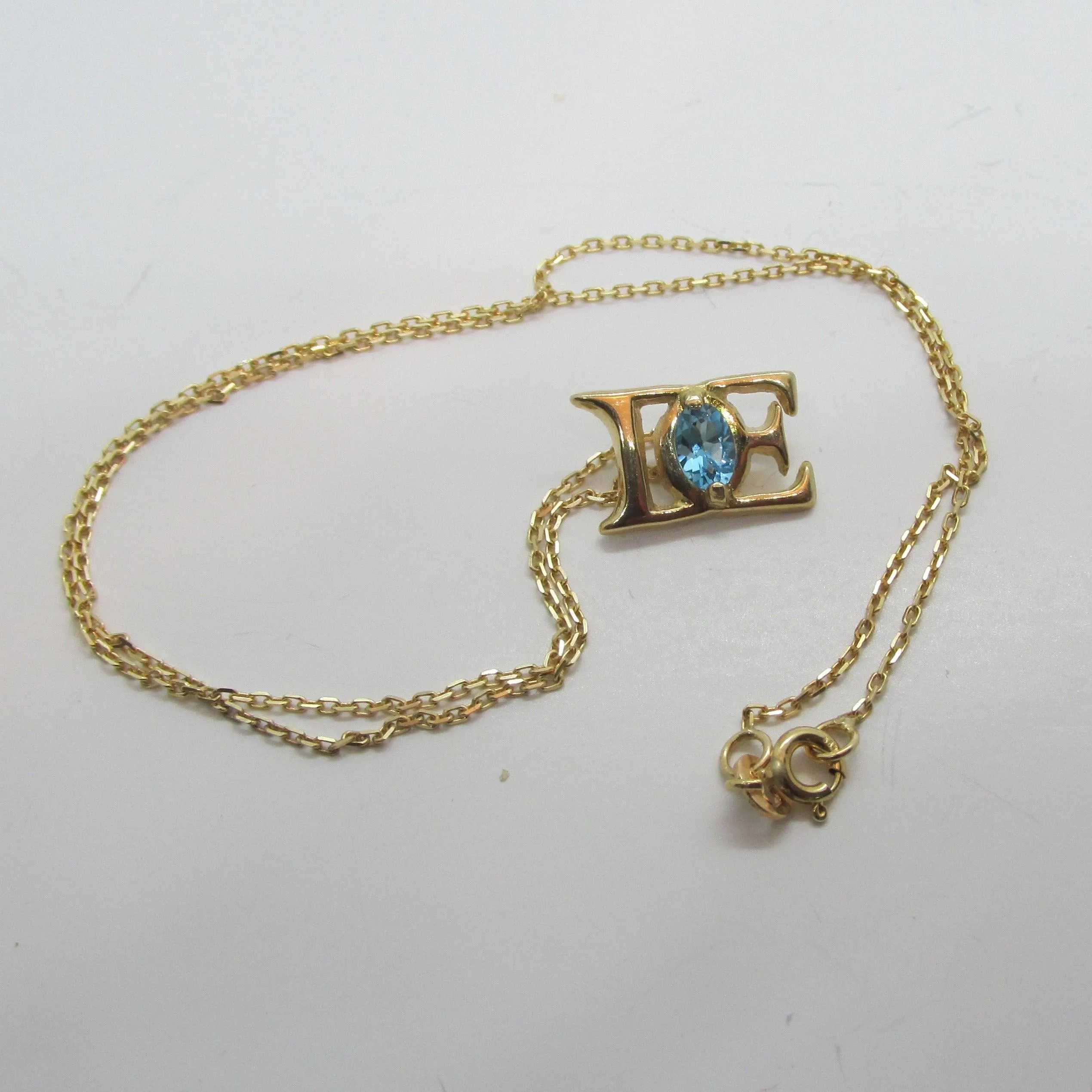 DE Pendant Necklace 14K Yellow Gold