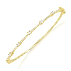 Diamond Segment Rounds Pave Bangle