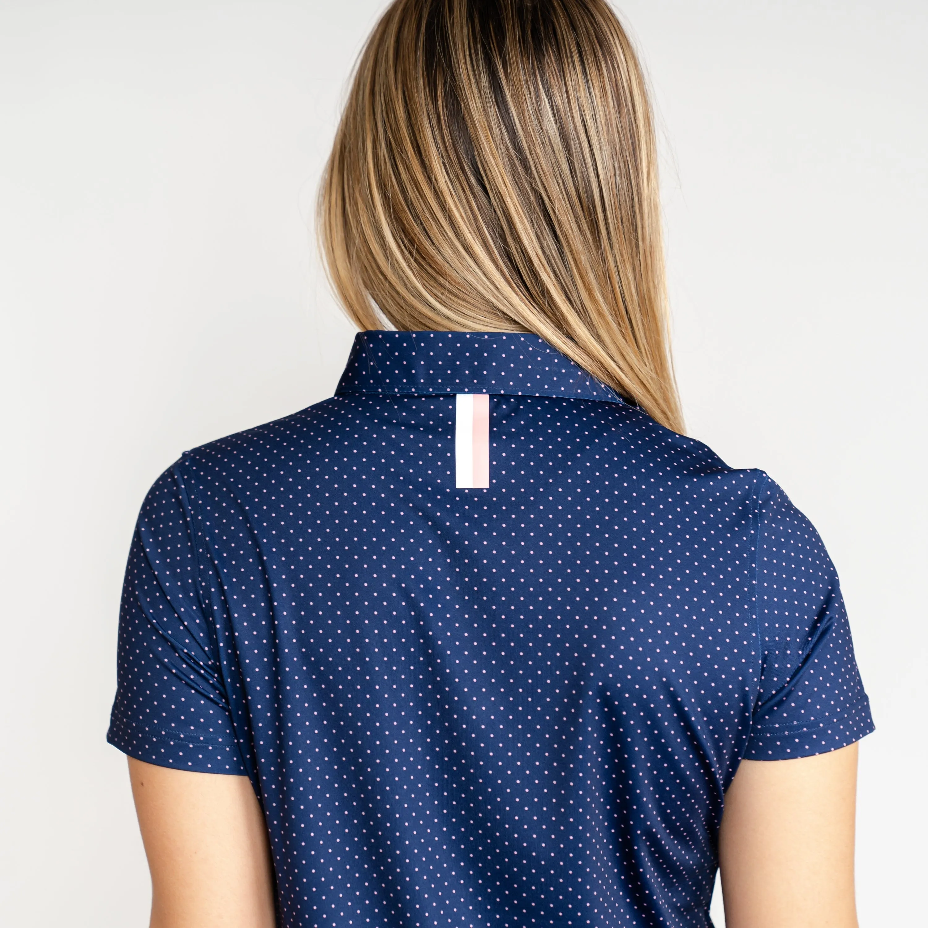 Dime Dot Performance Polo | The Dime Dot - Evening Navy/Frose Pink