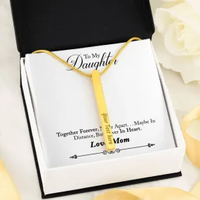 Double Sided Vertical Bar Necklace With "Gifts For Daughter" Message Card