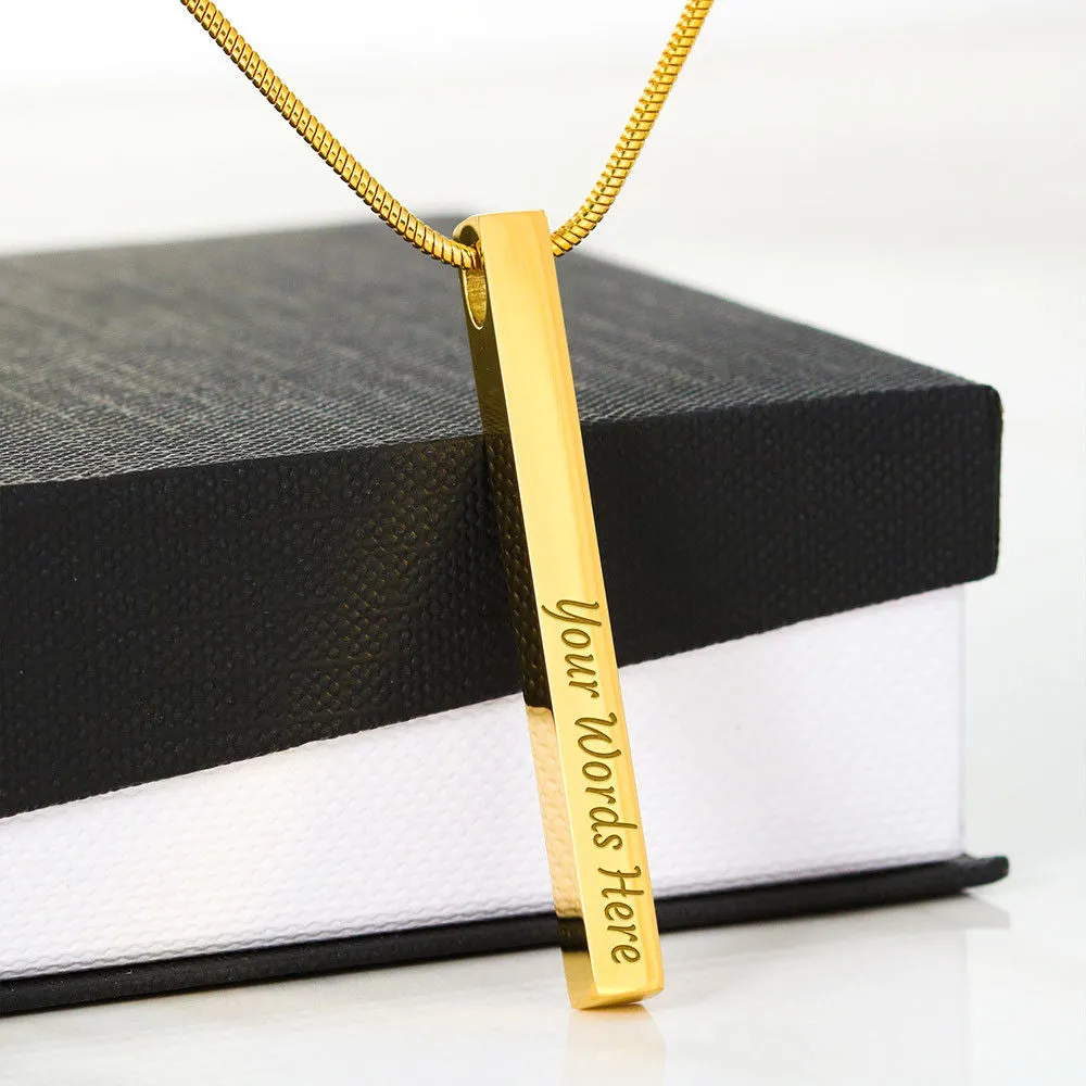 Double Sided Vertical Bar Necklace With "Gifts For Daughter" Message Card