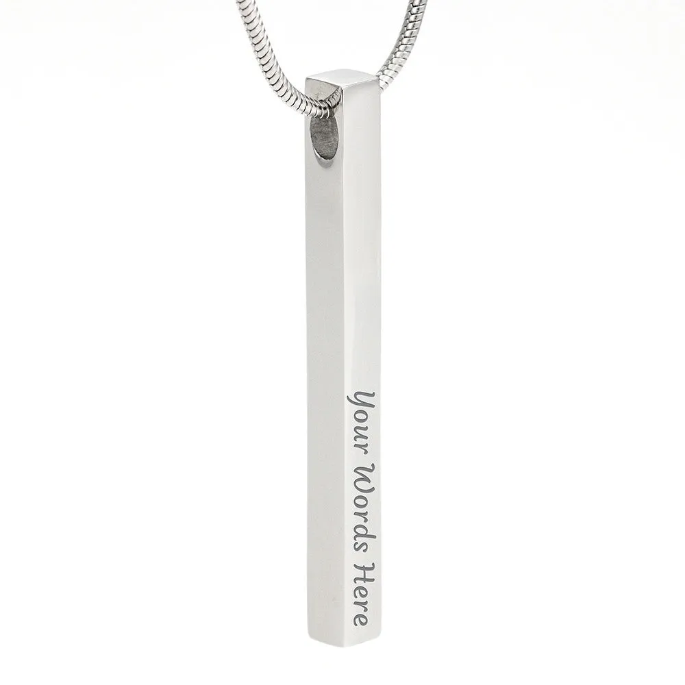 Double Sided Vertical Bar Necklace With "Gifts For Daughter" Message Card