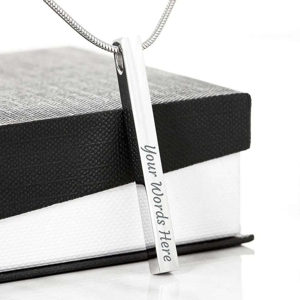 Double Sided Vertical Bar Necklace With "Gifts For Daughter" Message Card