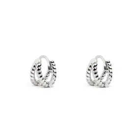 Double Twist Silver Earring