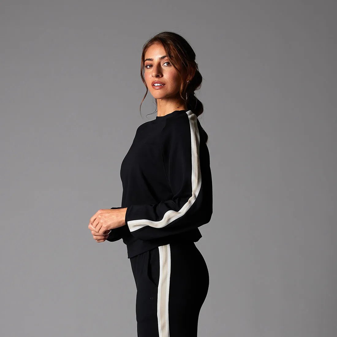 Ease Crew Stripe Sweatshirt