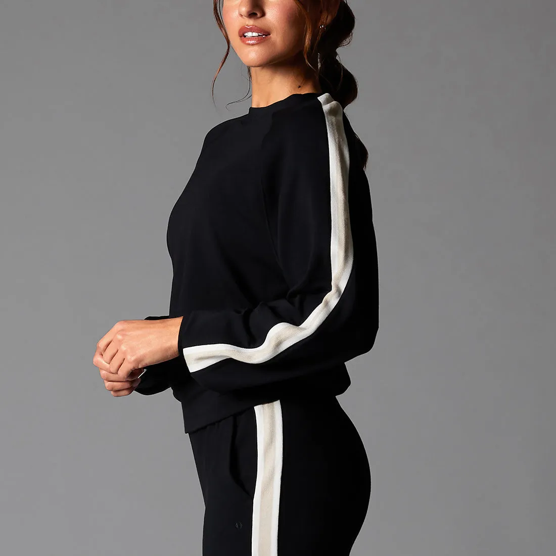 Ease Crew Stripe Sweatshirt