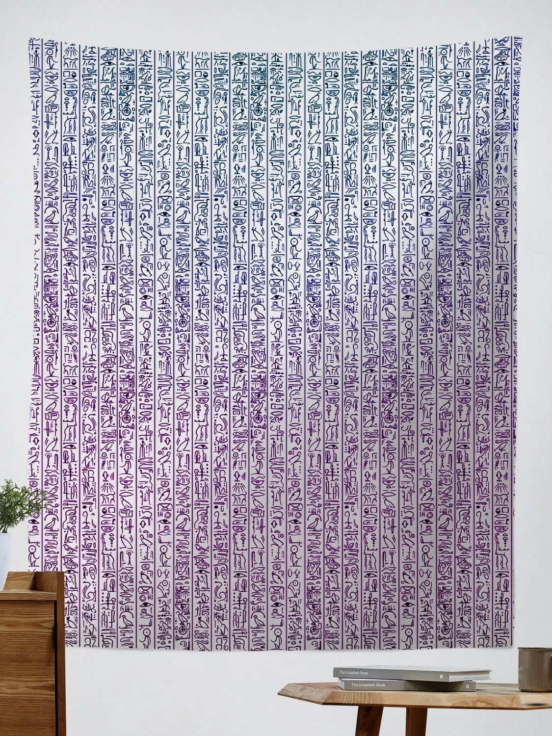 Egyptian Glyphs (Magenta) Tapestry