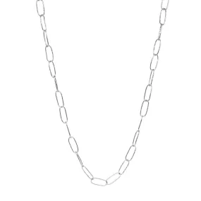 Elite Textured Paper clip Sterling Silver Chain