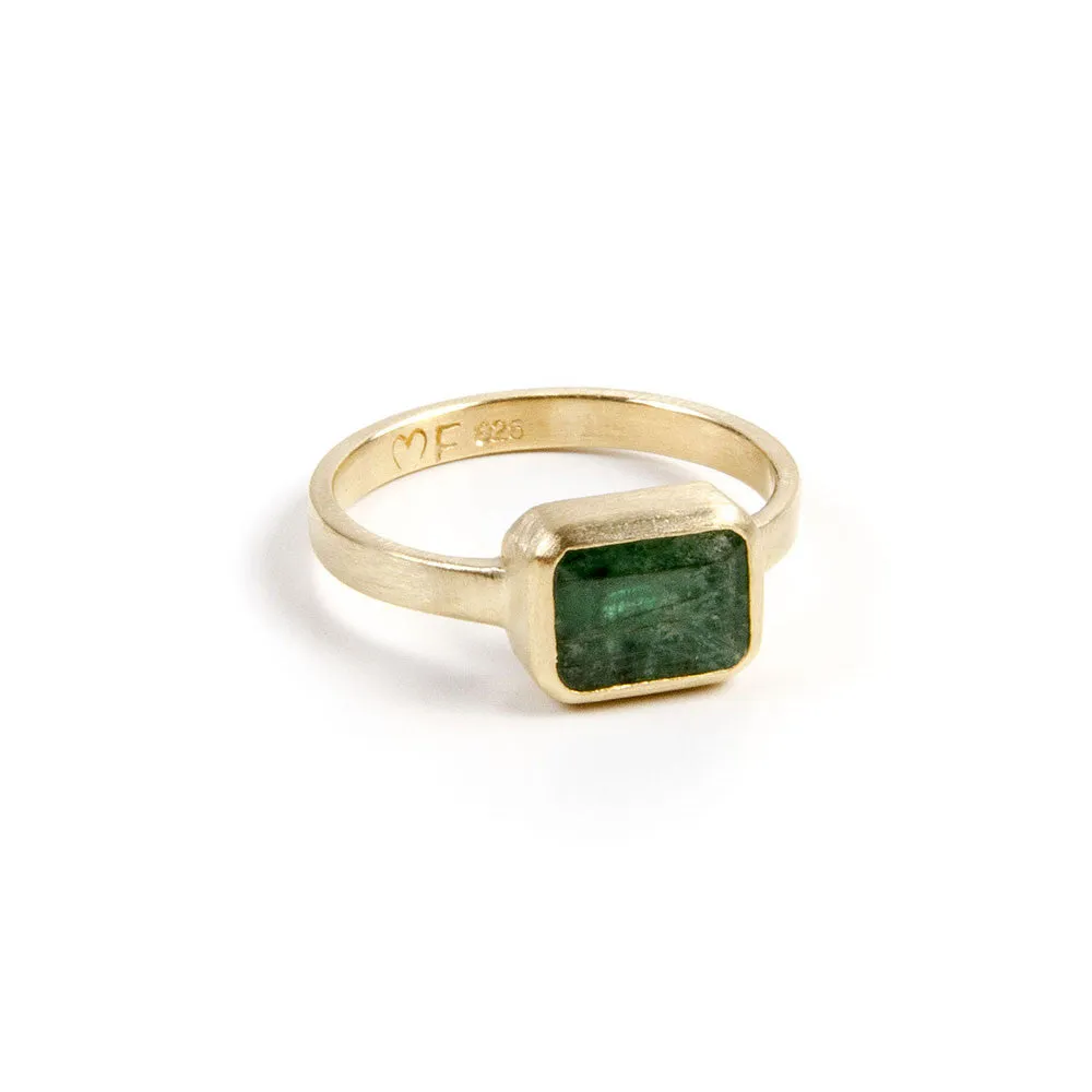 EMERALD DECO RING