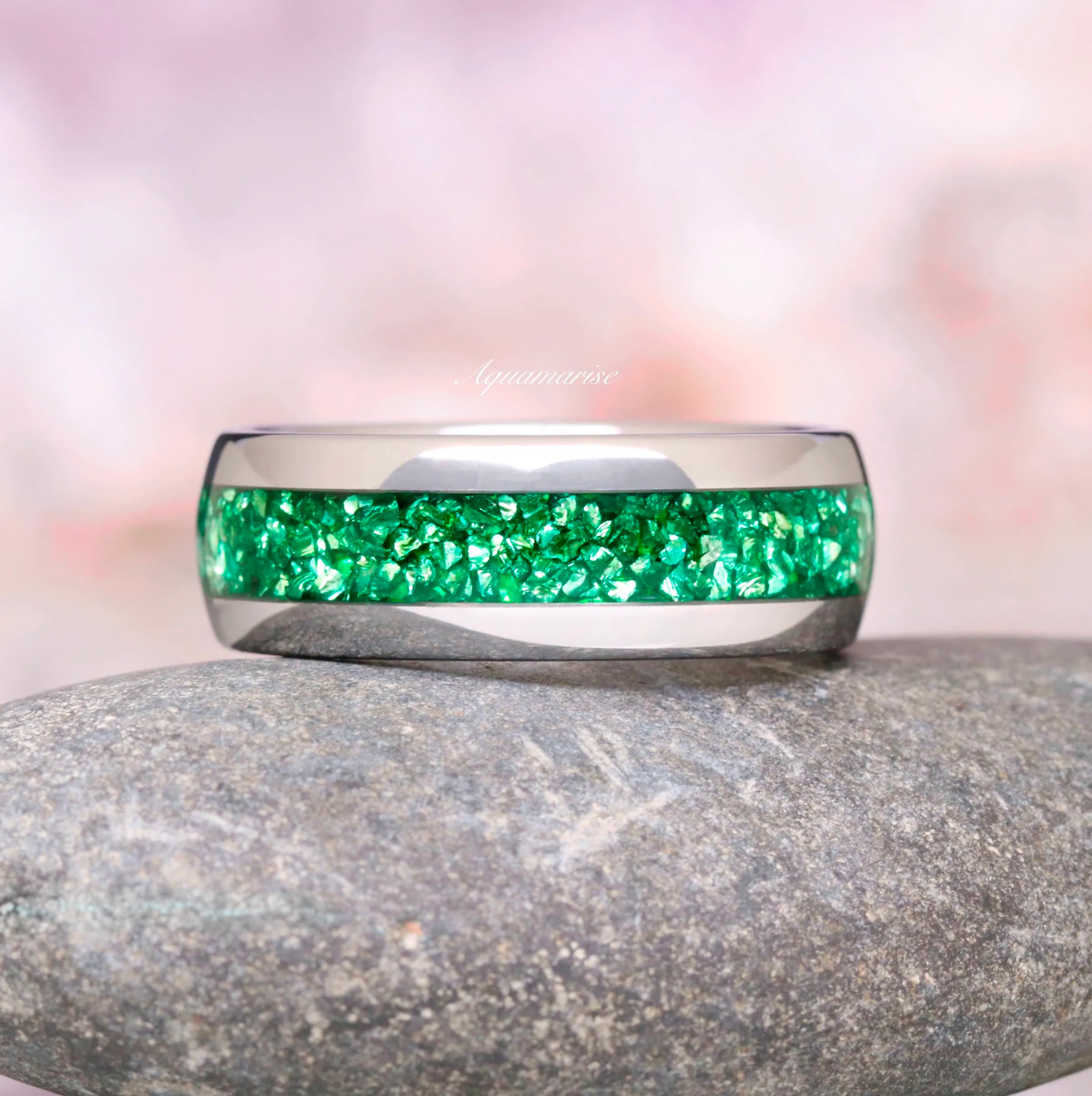 Emerald Leaf Couples Ring