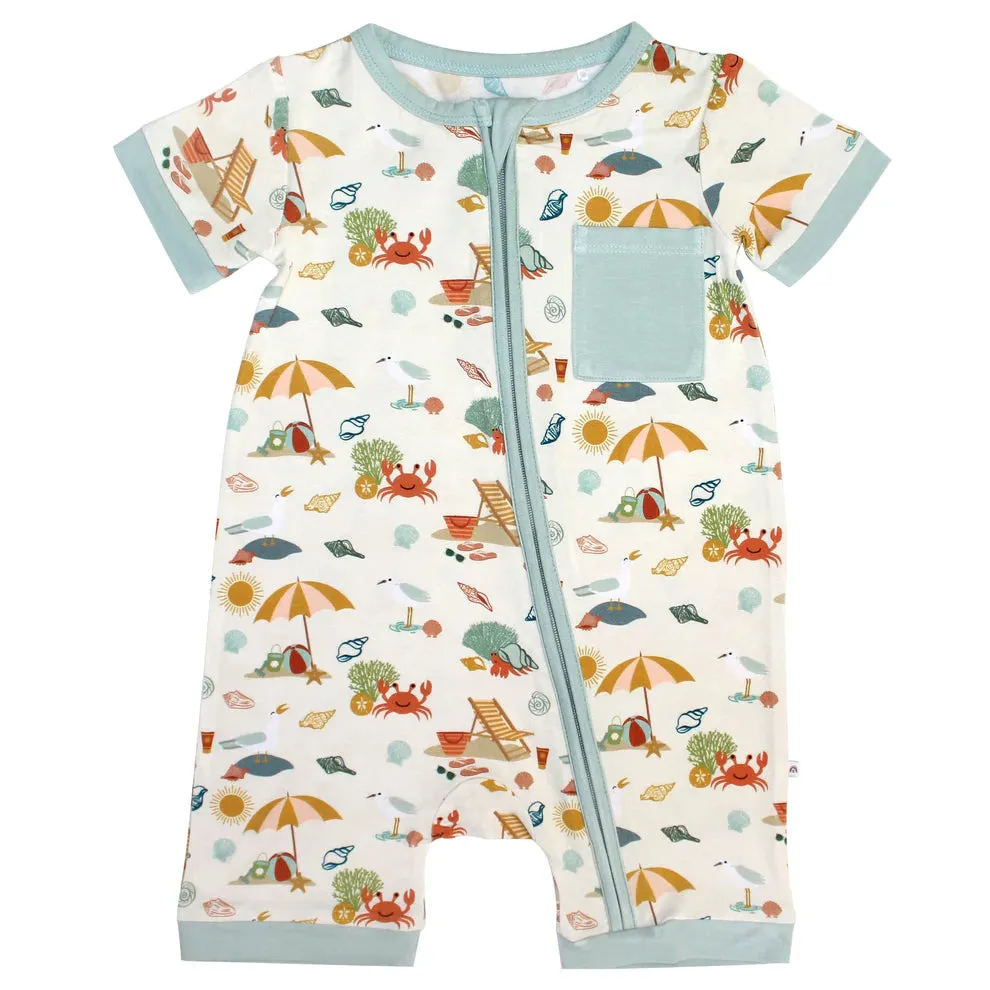 Emerson And Friends Beach Day Bamboo Baby Shortie Romper