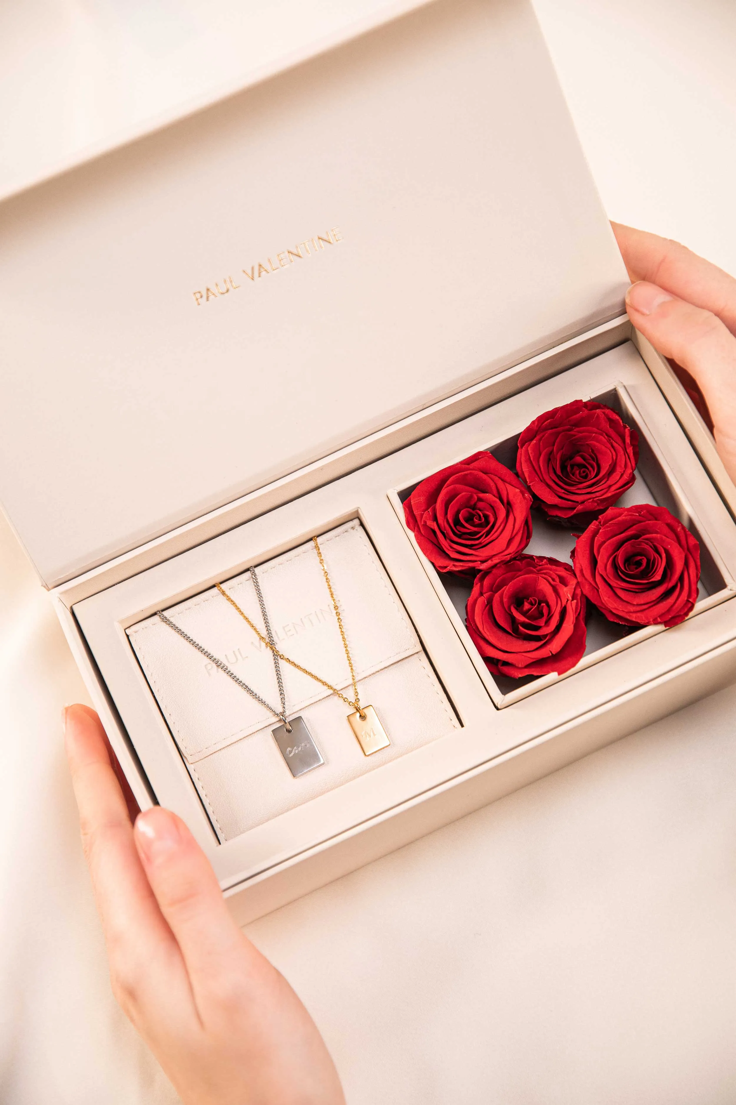 Engravable Matching Rose Box Gold Silver