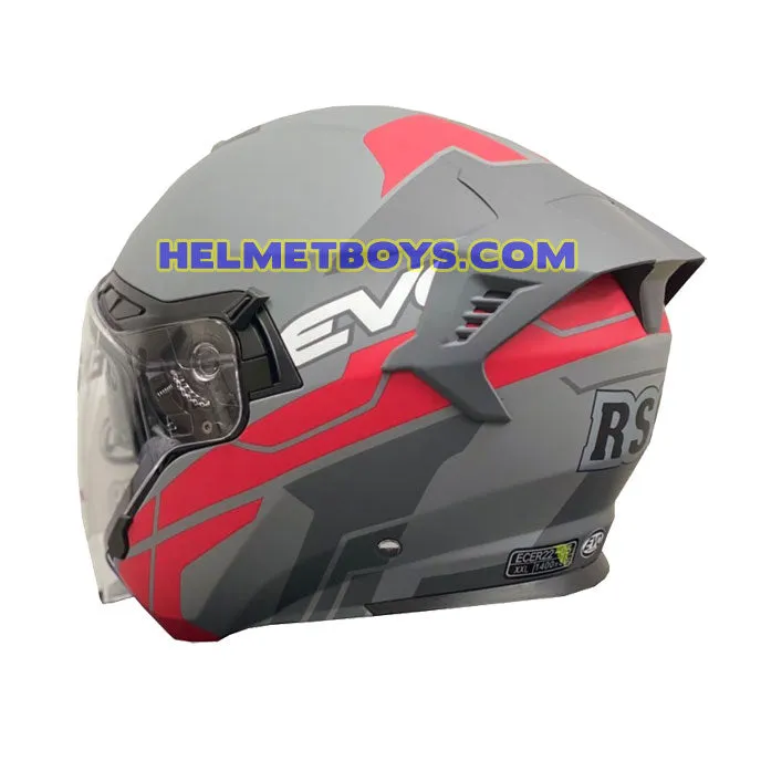 EVO RS9 Motorcycle Sunvisor Helmet EUROJET MATT GREY RED