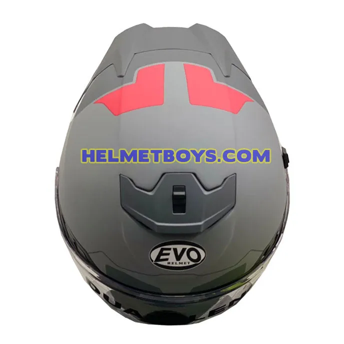 EVO RS9 Motorcycle Sunvisor Helmet EUROJET MATT GREY RED