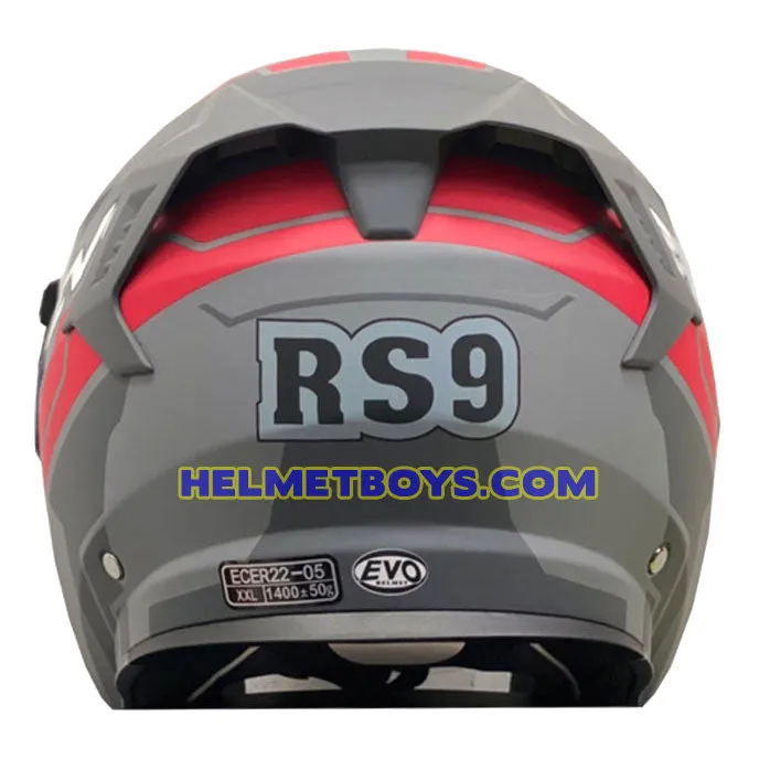 EVO RS9 Motorcycle Sunvisor Helmet EUROJET MATT GREY RED