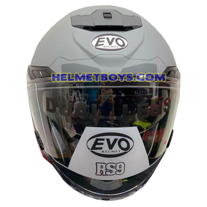 EVO RS9 Motorcycle Sunvisor Helmet EUROJET MATT GREY RED