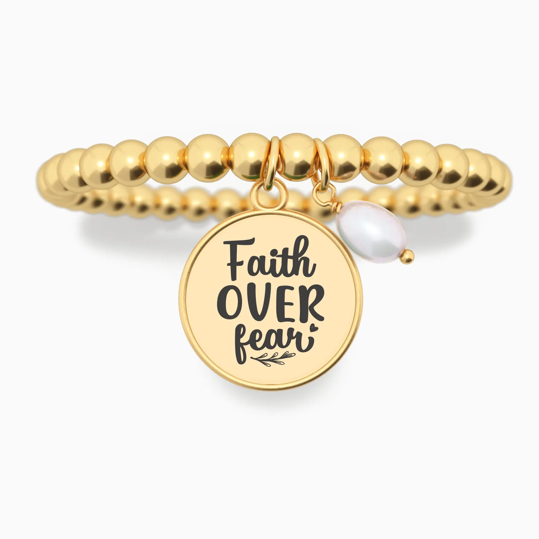 Faith Over Fear - Beaded Bracelet