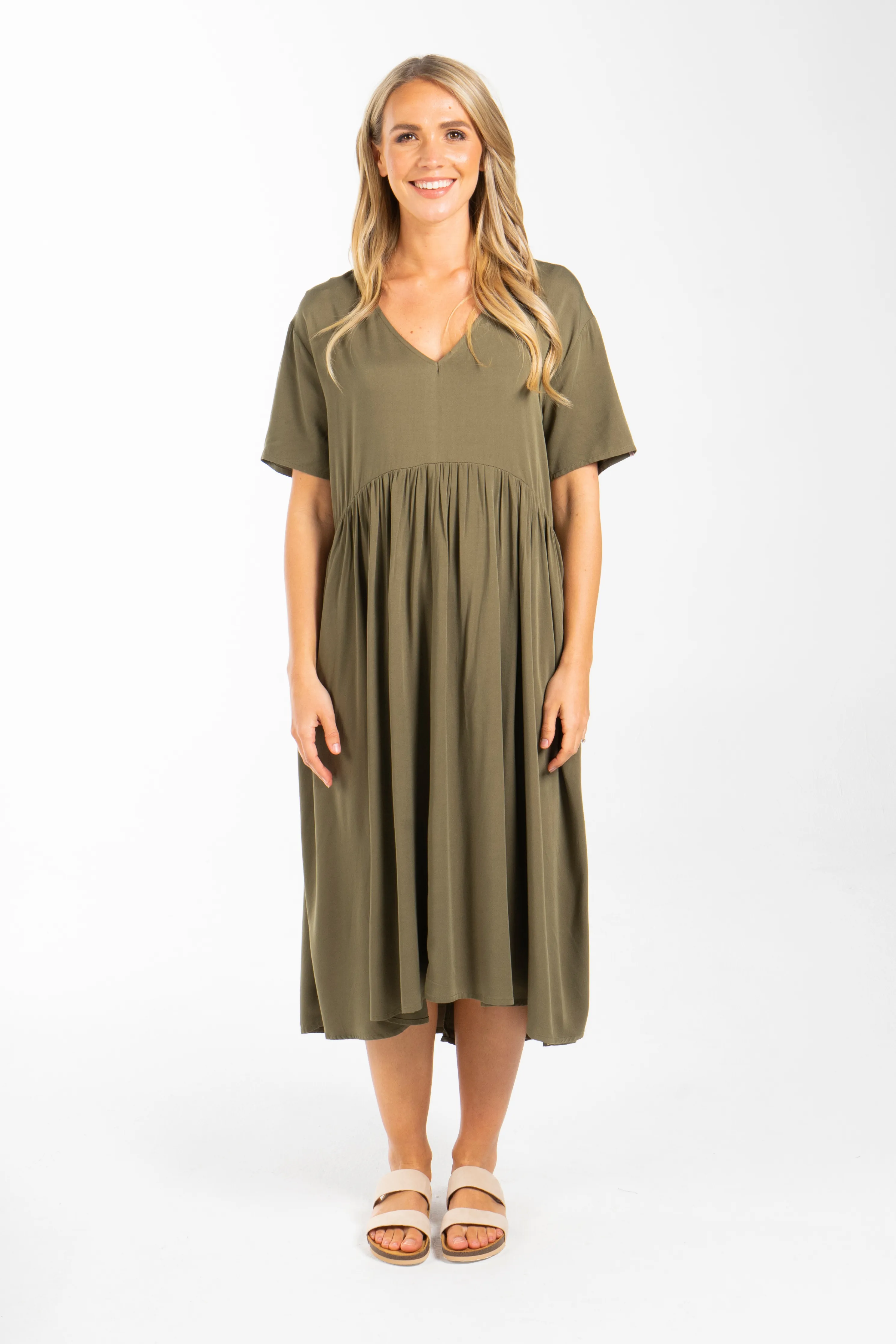 FINAL SALE Wander Dress in Khaki