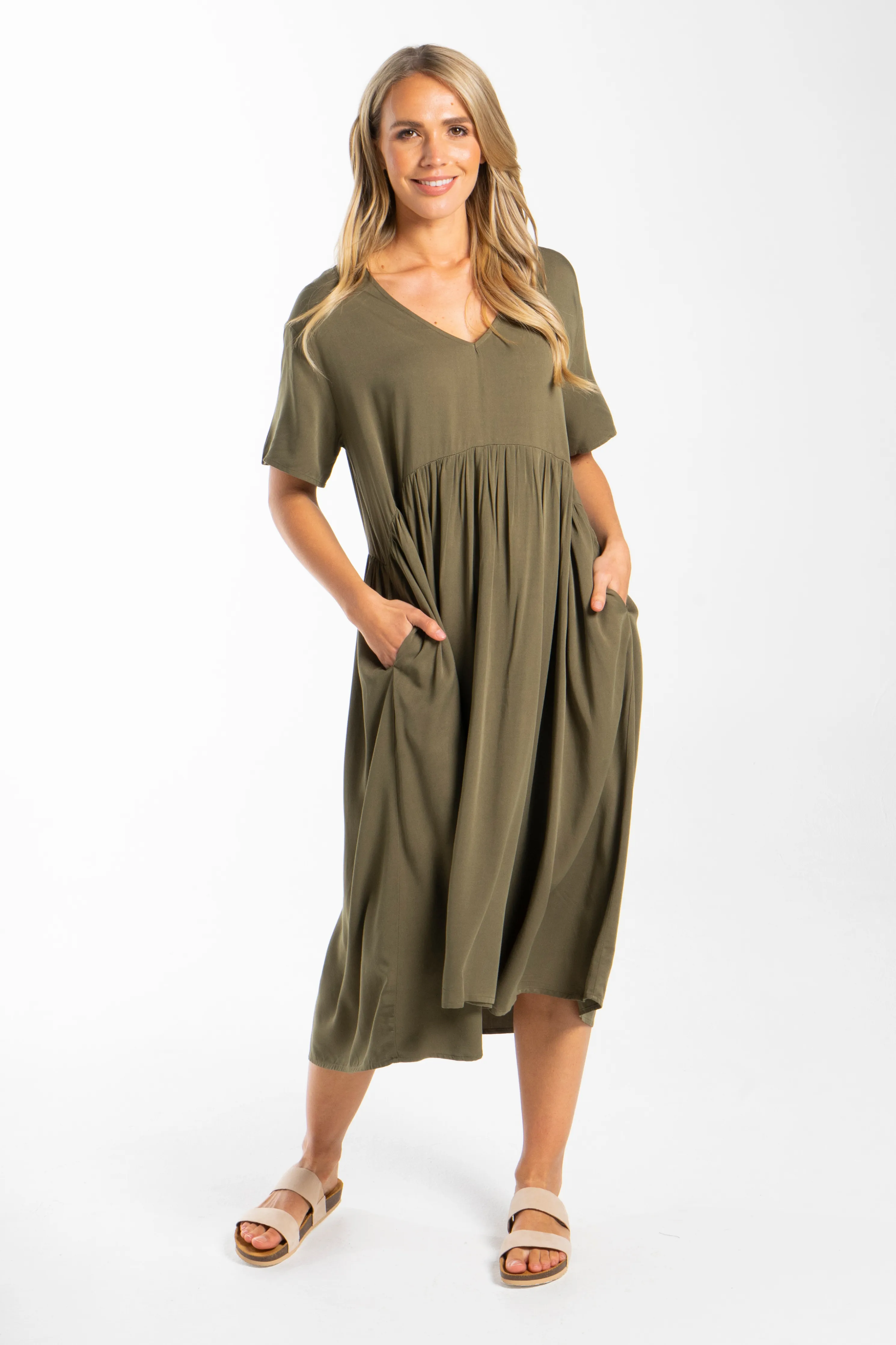 FINAL SALE Wander Dress in Khaki