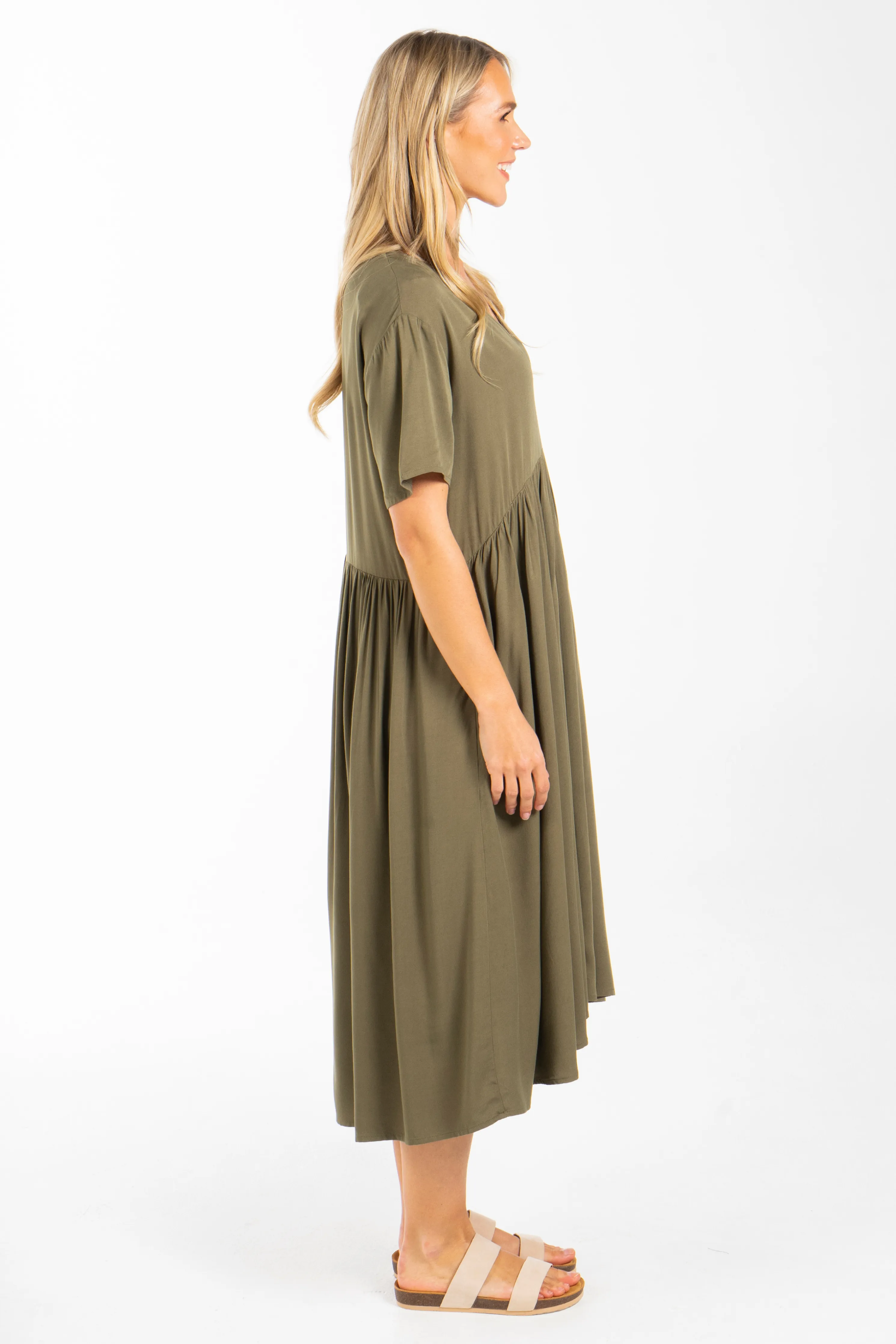 FINAL SALE Wander Dress in Khaki