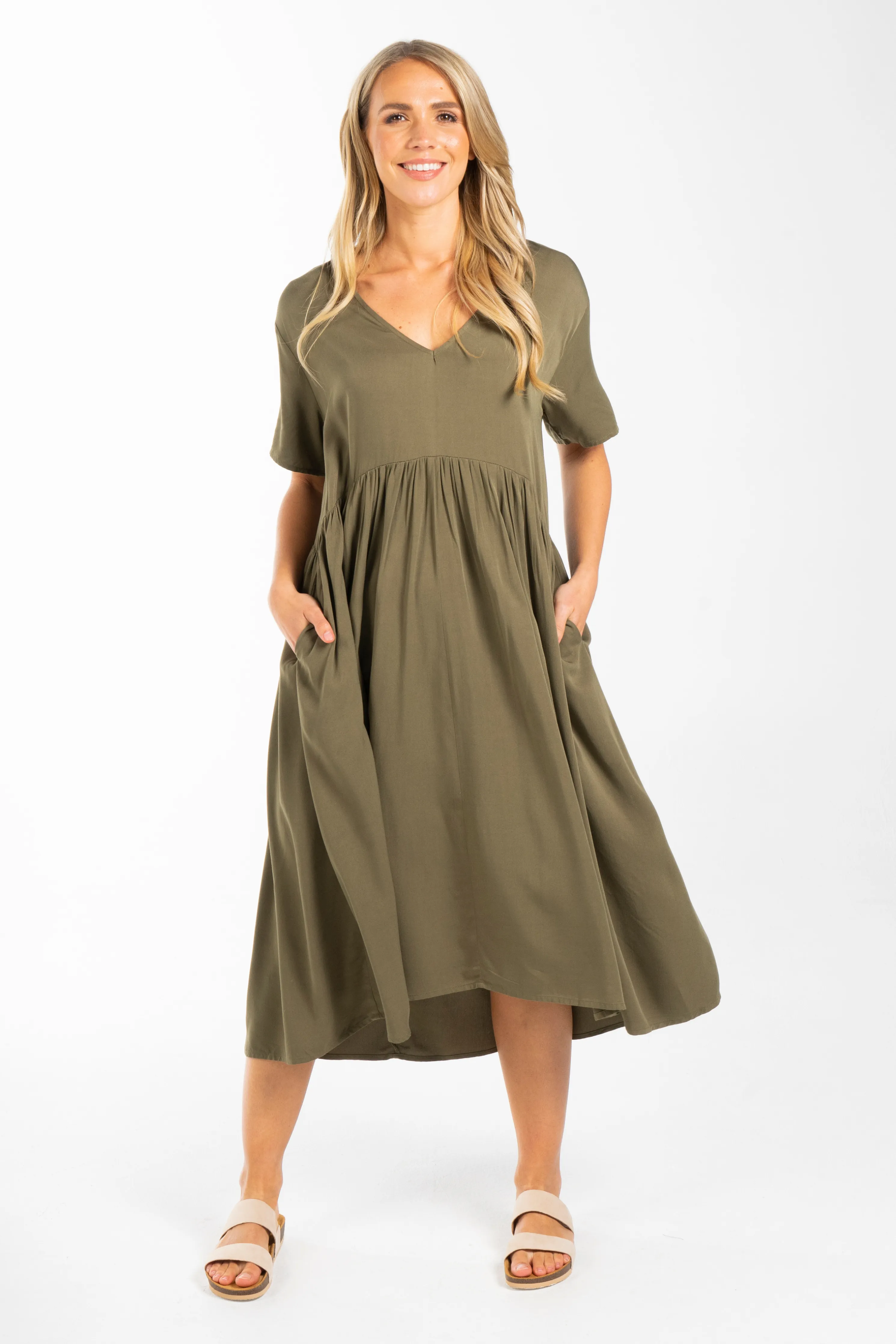 FINAL SALE Wander Dress in Khaki