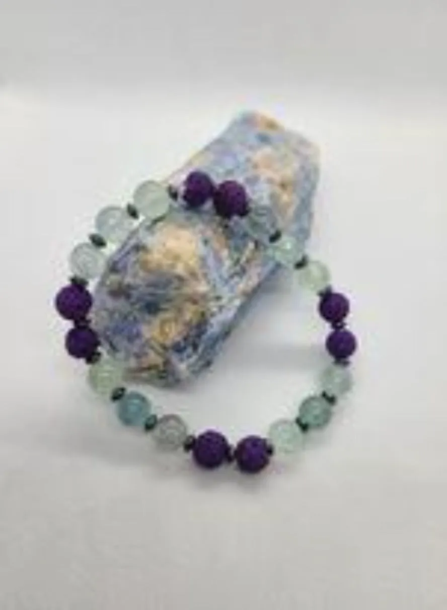 Flourite and Lava Bracelet