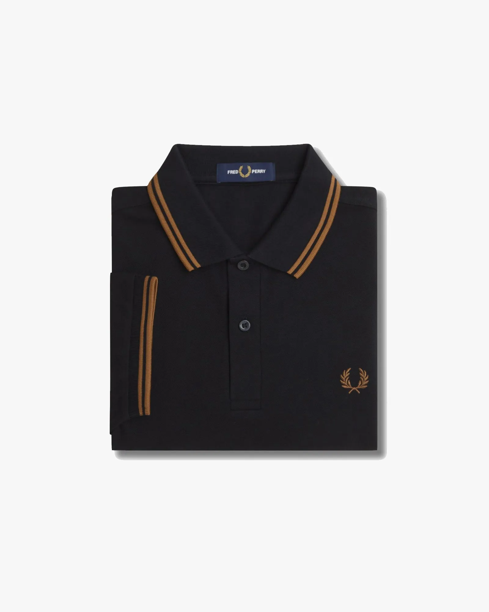 Fred Perry Twin Tipped Polo Shirt - Black / Shaded Stone