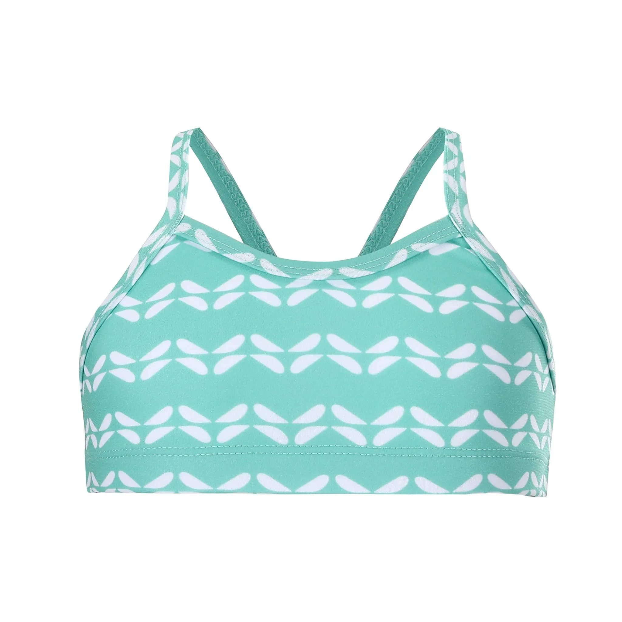 Girls Mint Chevron Bikini Top