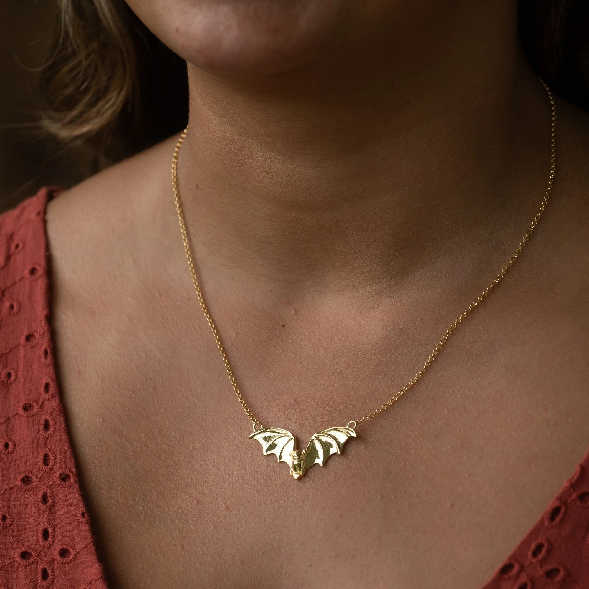 Gold Plated Bat Necklace