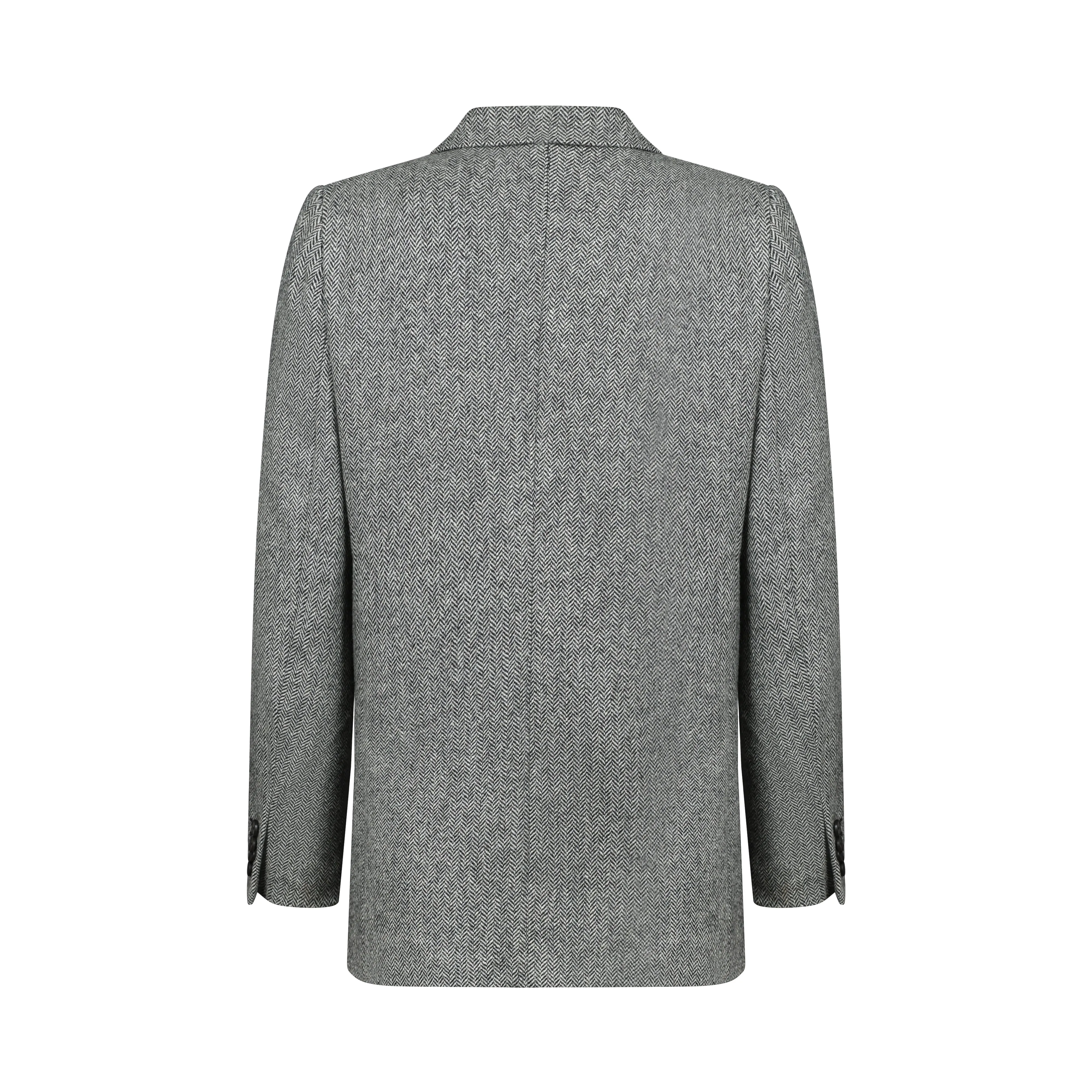 Grey Herringbone Cara Donegal Tweed Blazer