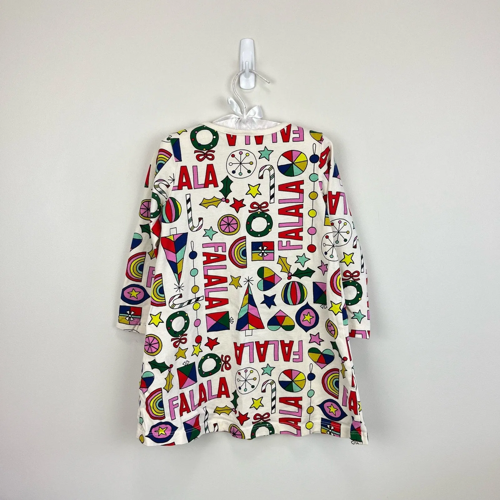 Hanna Andersson Holiday Print Dress In Cotton Jersey 90 cm 3T