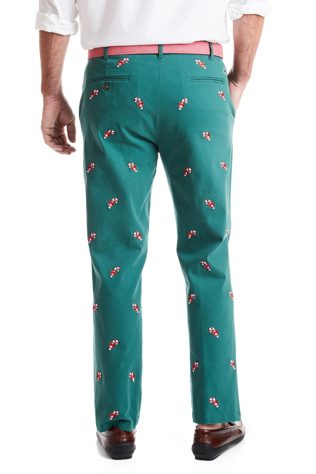 Harbor Pant Stretch Twill Hunter with Candy Cane