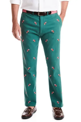 Harbor Pant Stretch Twill Hunter with Candy Cane