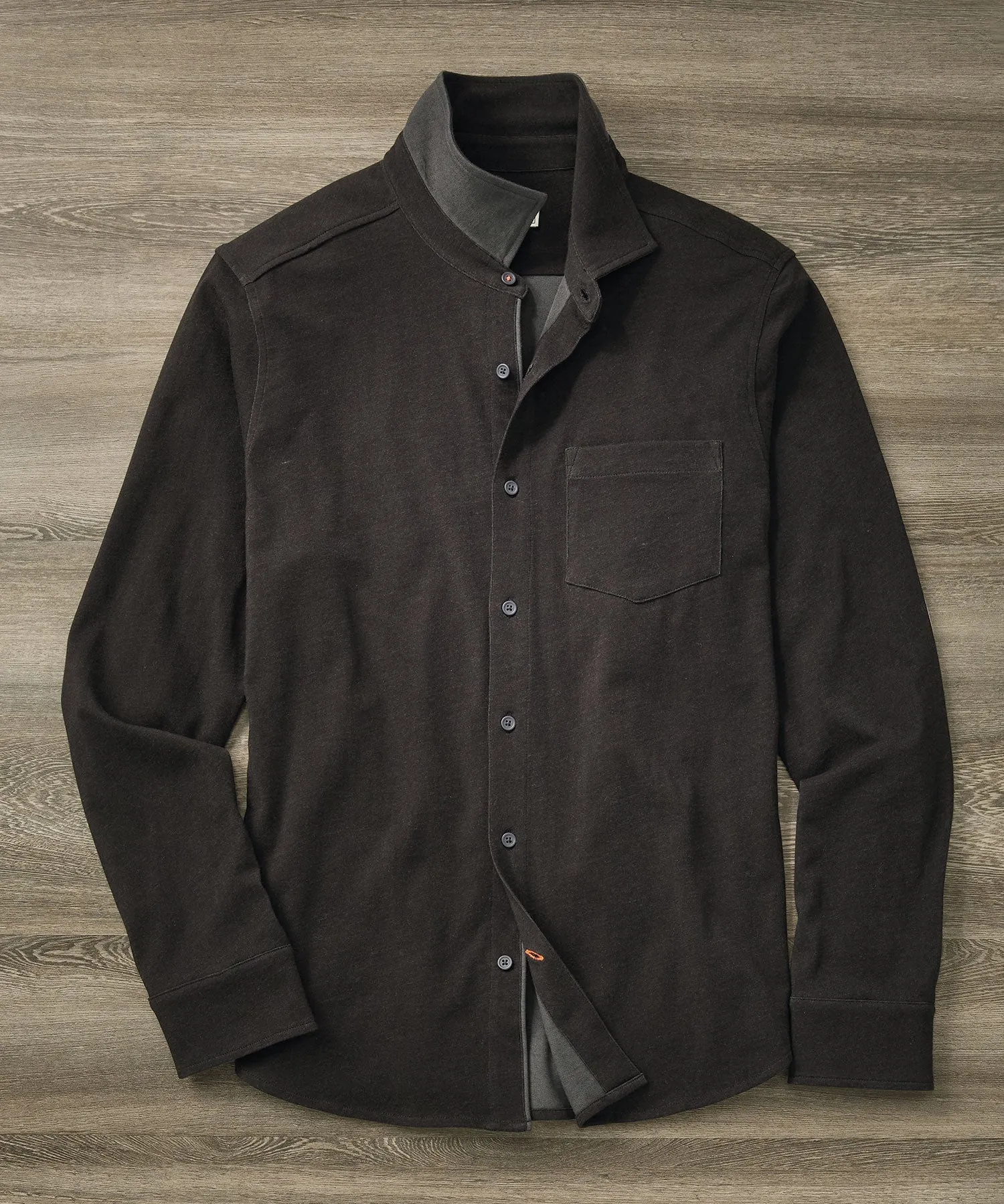 Hybrid Knit Button-Front Sport Shirt