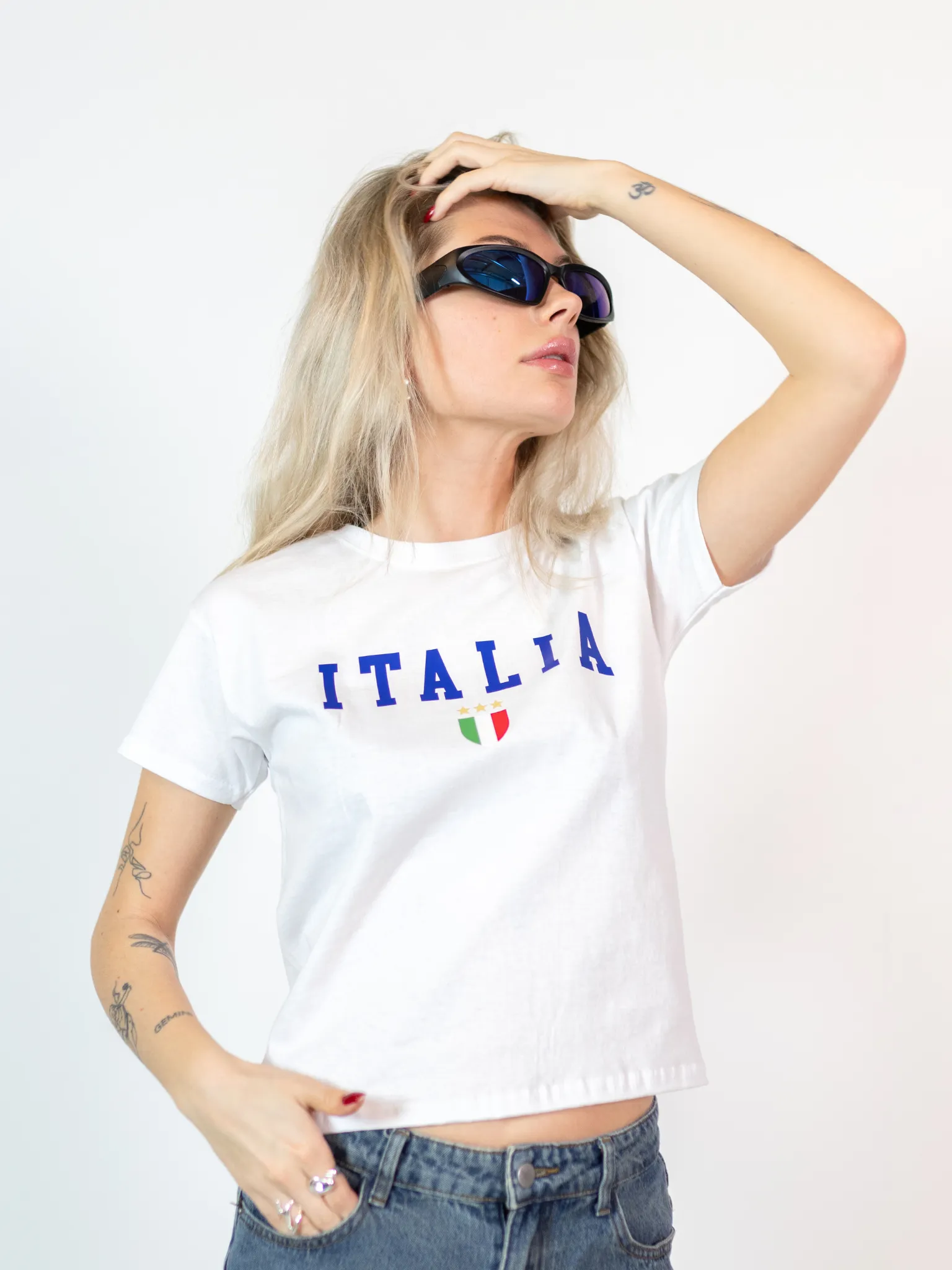 ITALIA BABY TEE - HVID