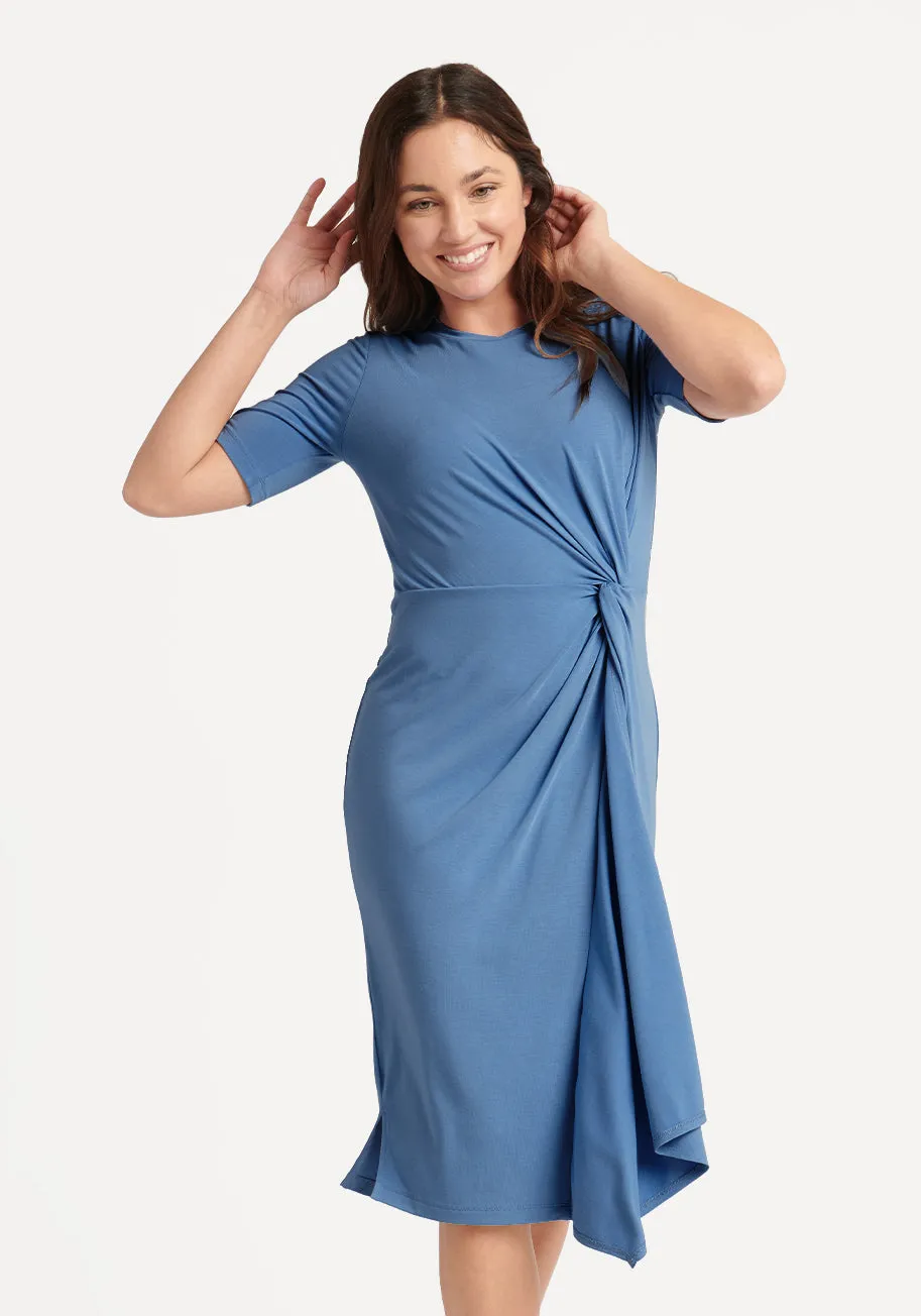 Knot Jersey Dress (Quiet Harbor)