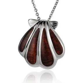 Koa Wood Oyster Shell Pendant