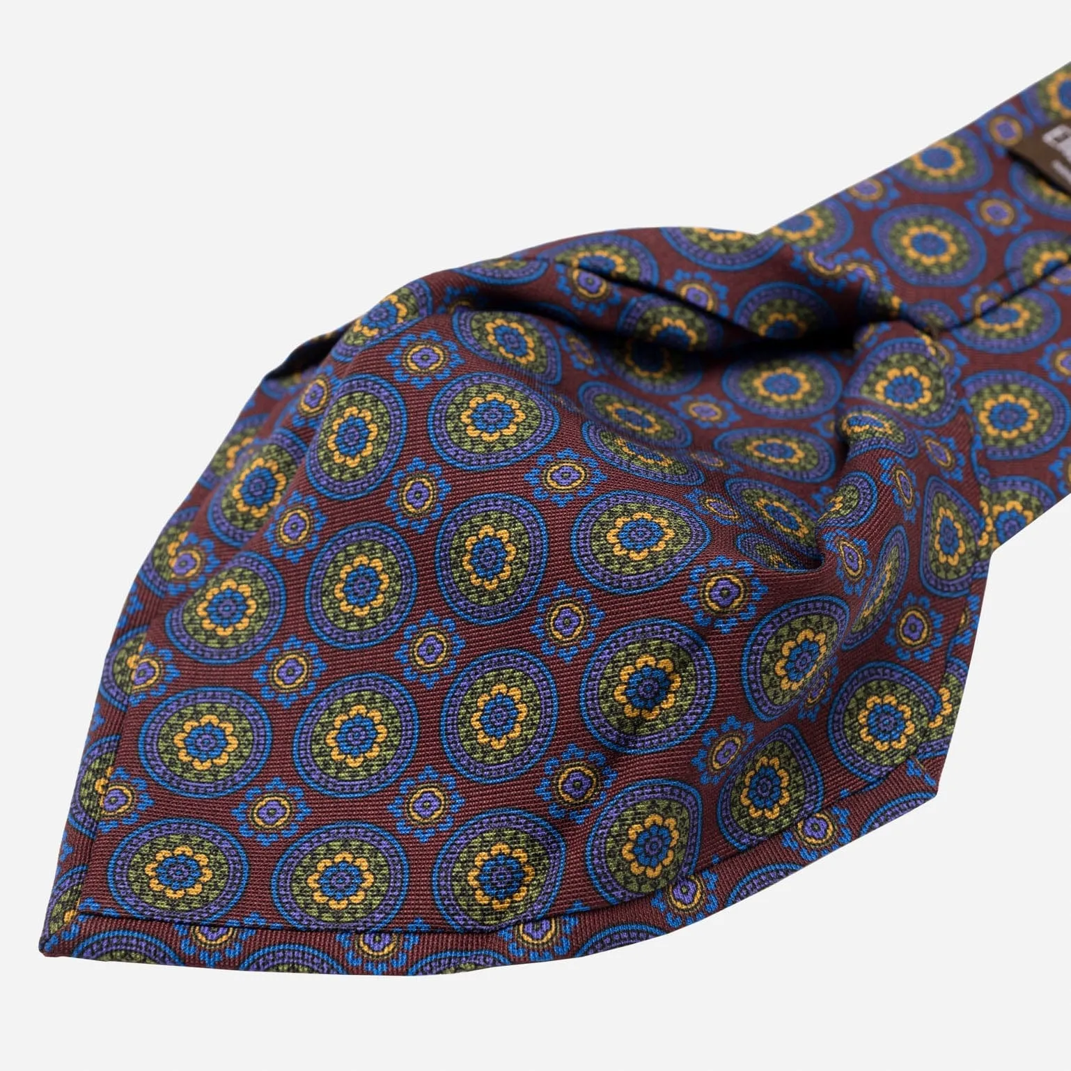 La Vigna - Printed Wool & Silk Tie - Burgundy