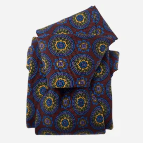 La Vigna - Printed Wool & Silk Tie - Burgundy