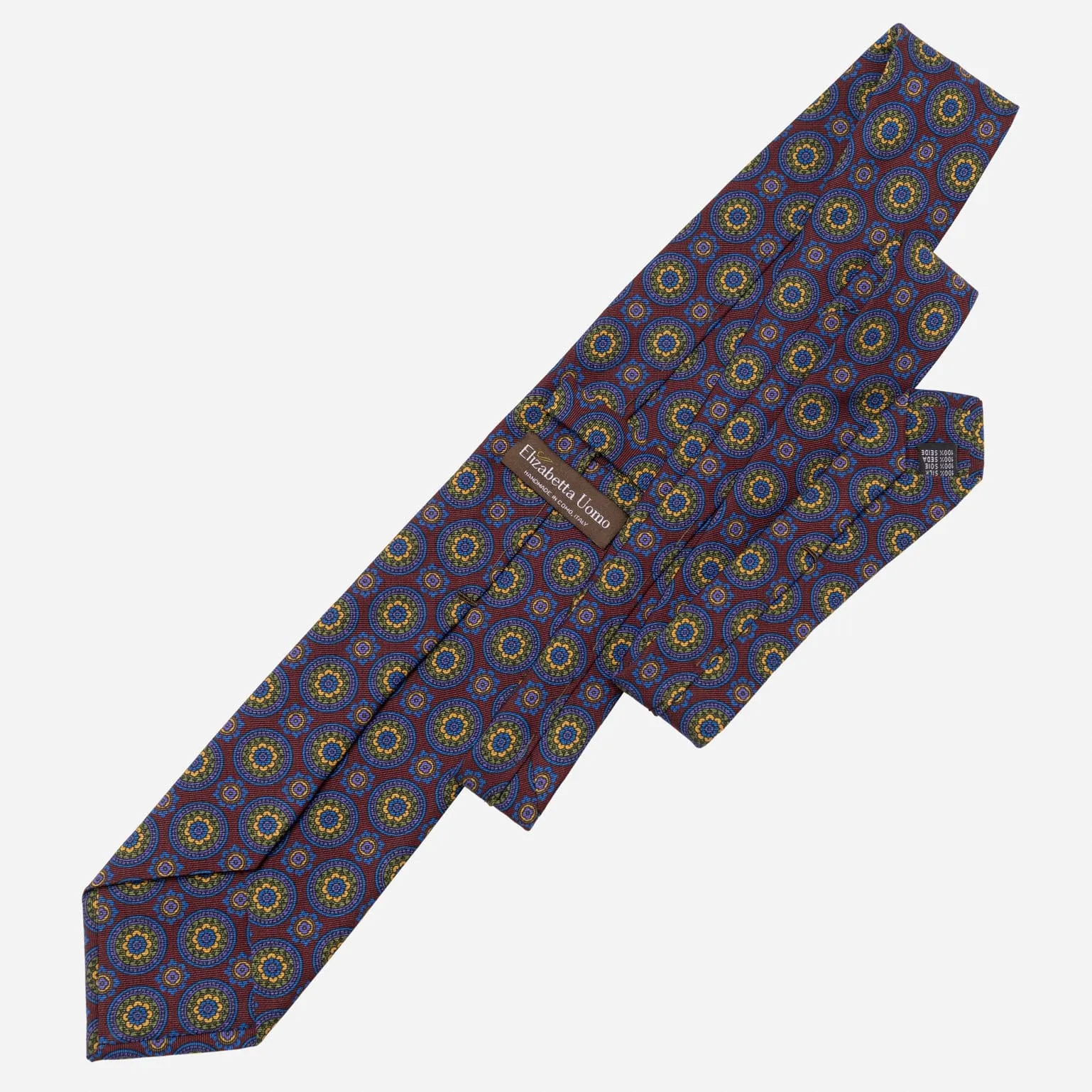 La Vigna - Printed Wool & Silk Tie - Burgundy