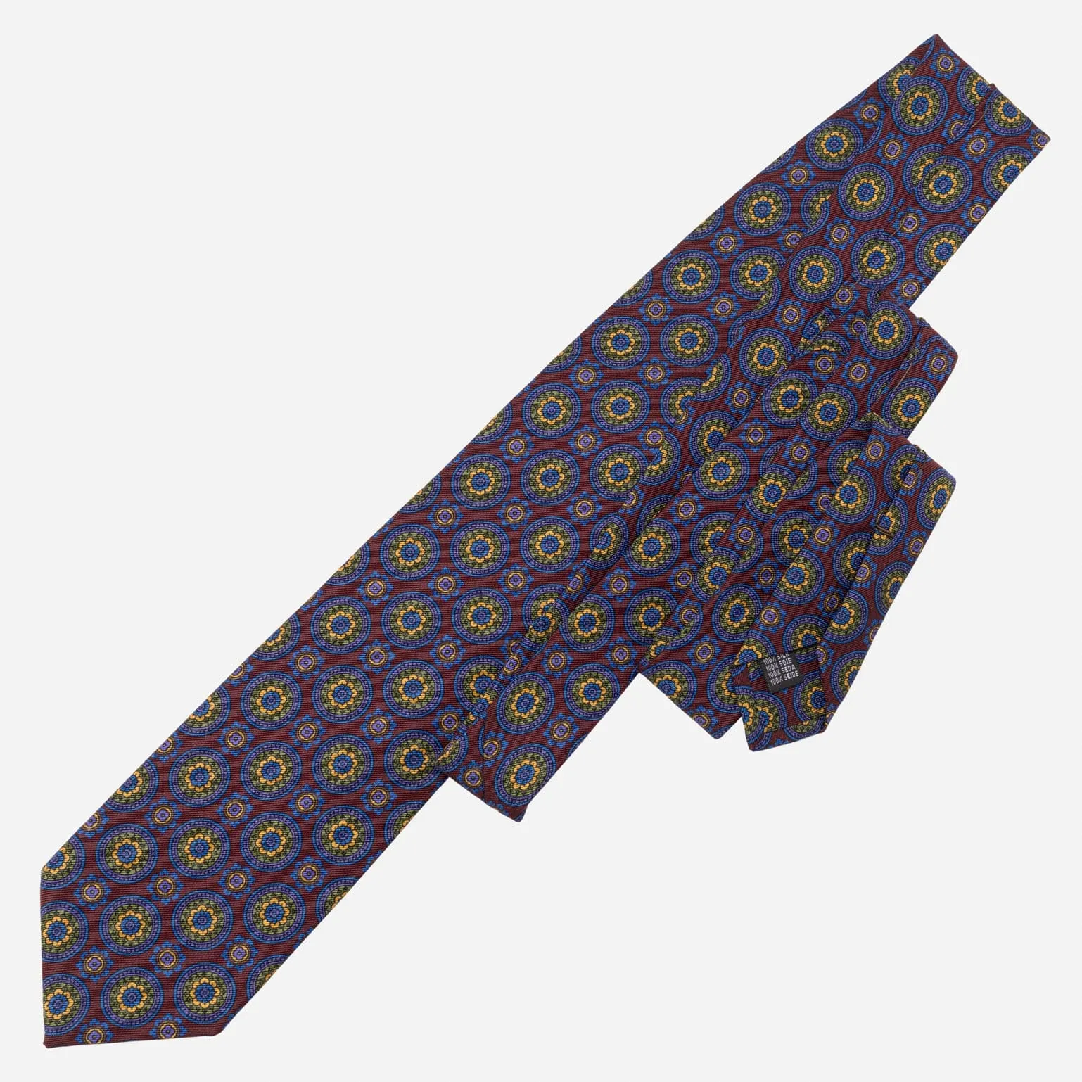 La Vigna - Printed Wool & Silk Tie - Burgundy