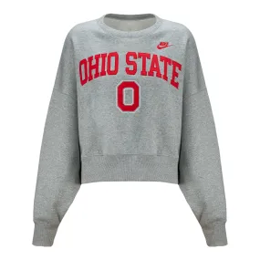 Ladies Ohio State Buckeyes Nike Retro Gray Crewneck Sweatshirt