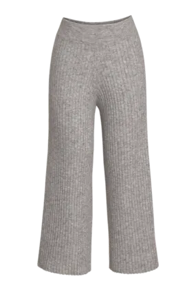 Leah High-Waisted Cropped Pants | Grey