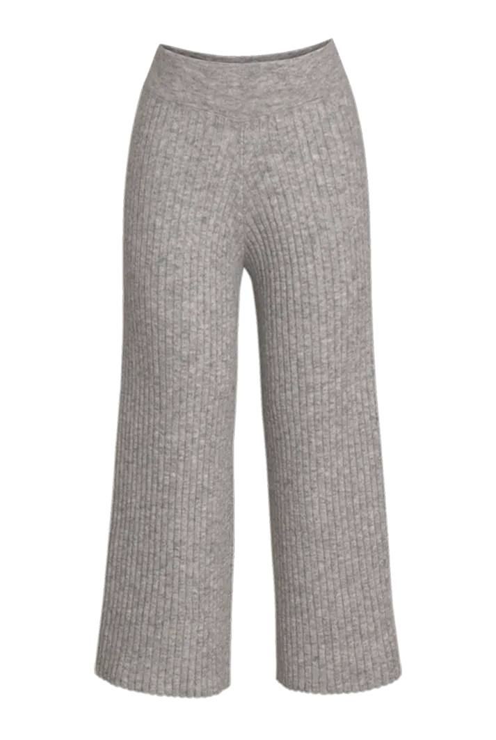 Leah High-Waisted Cropped Pants | Grey