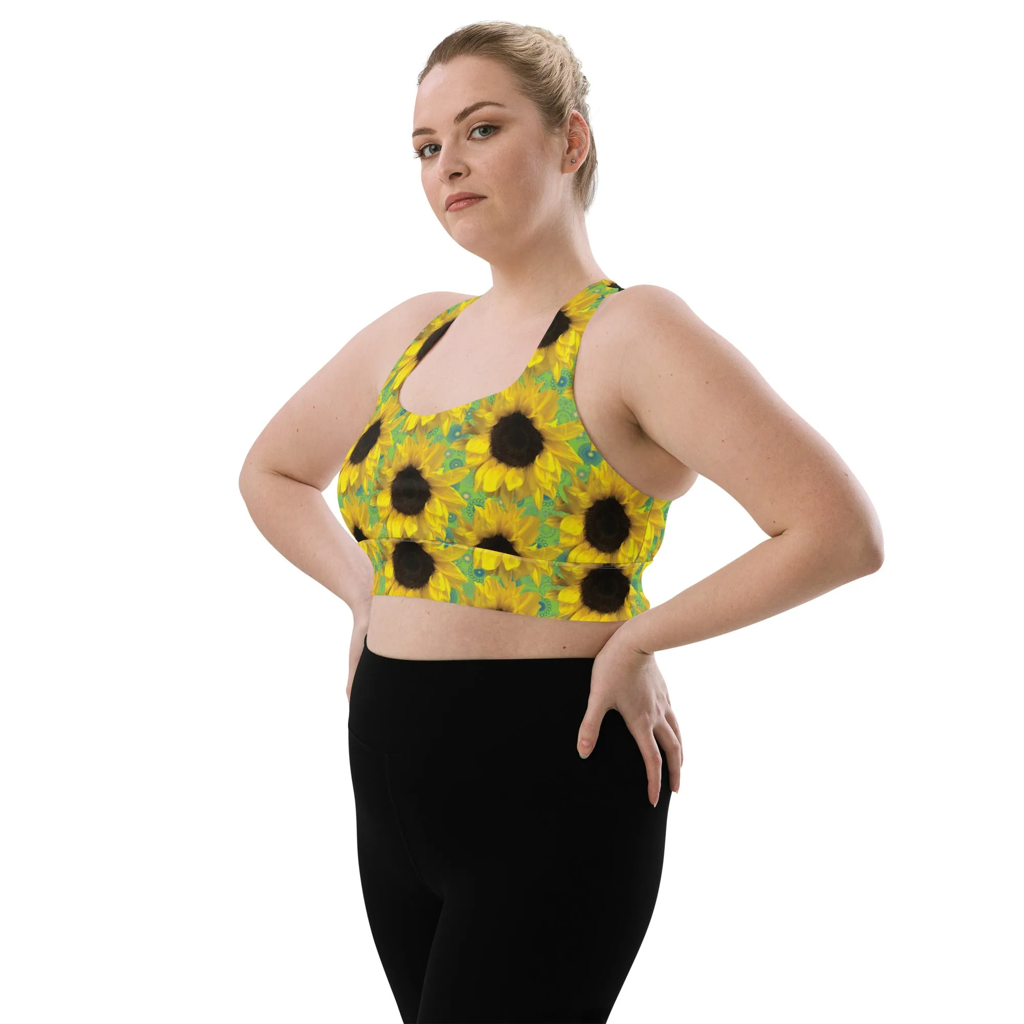 Lilly Longline sports bra, Sunflower