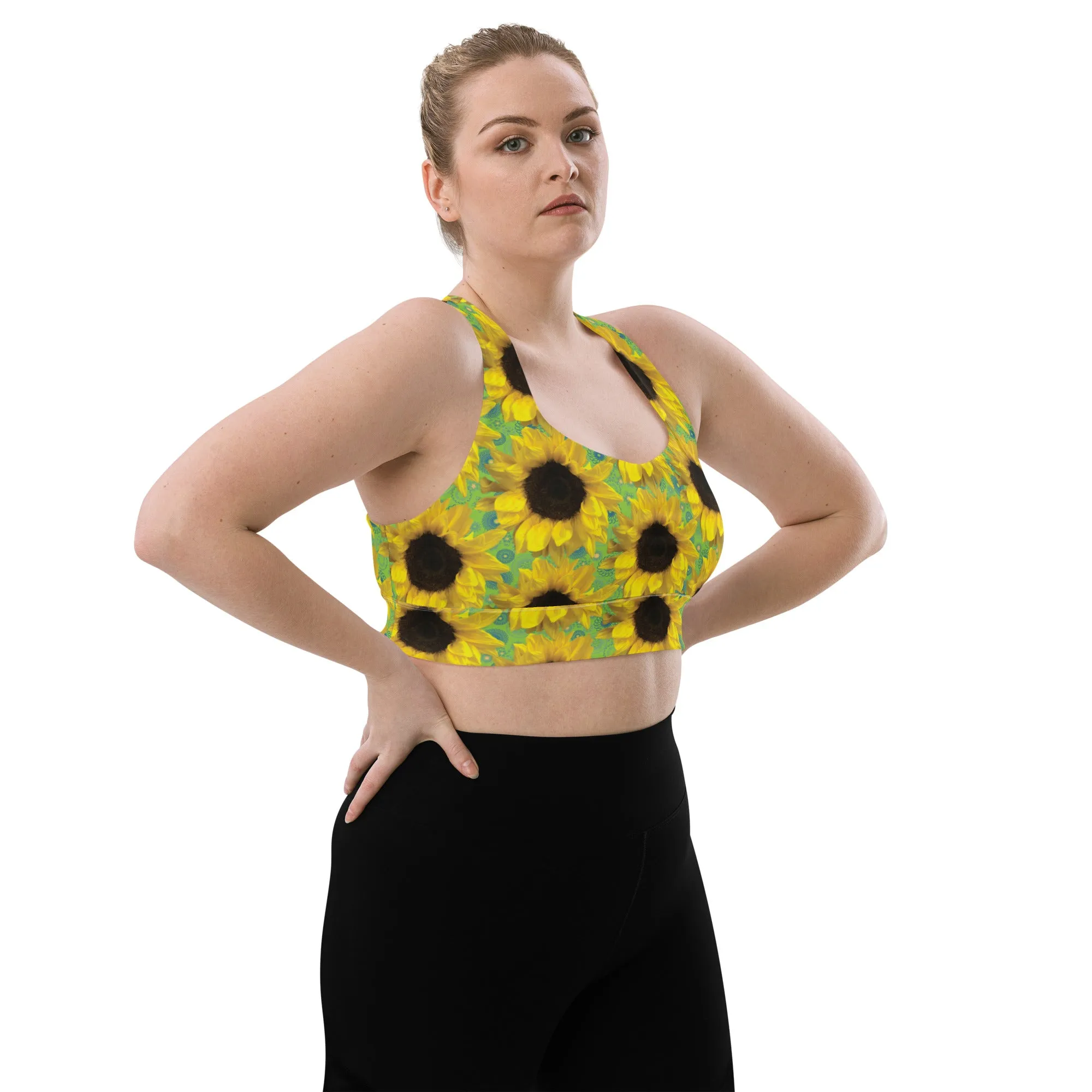 Lilly Longline sports bra, Sunflower