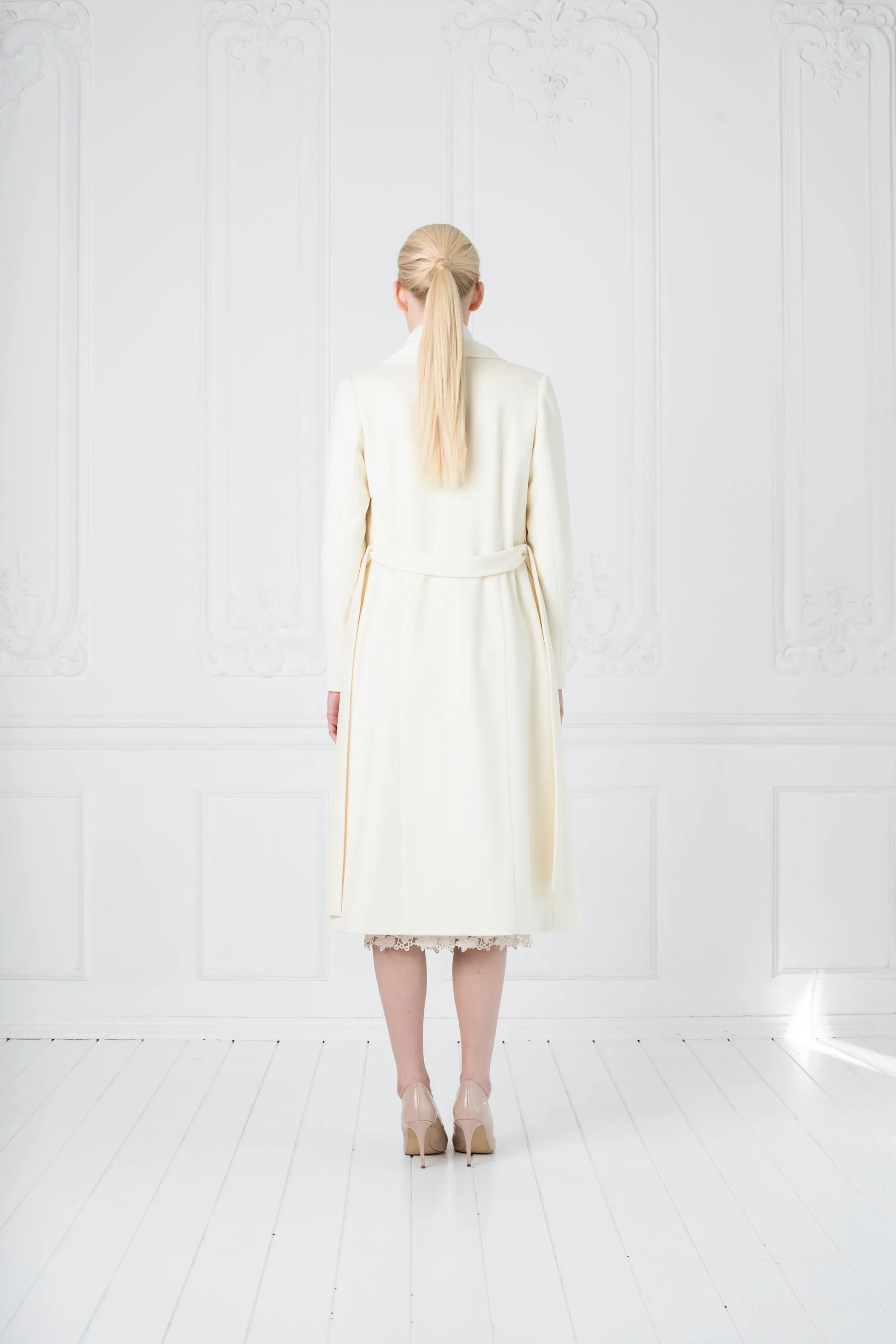 LIMONIUM IVORY WOOL LIGHTWEIGHT COAT