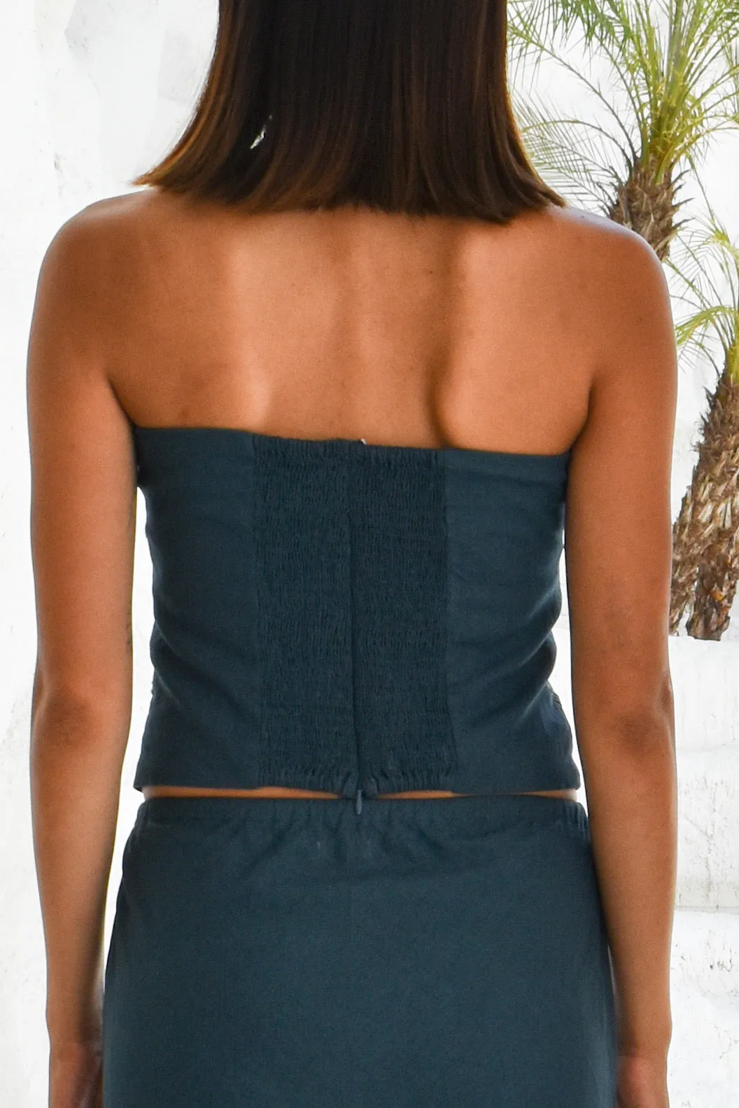 Linen Geometry Bustier