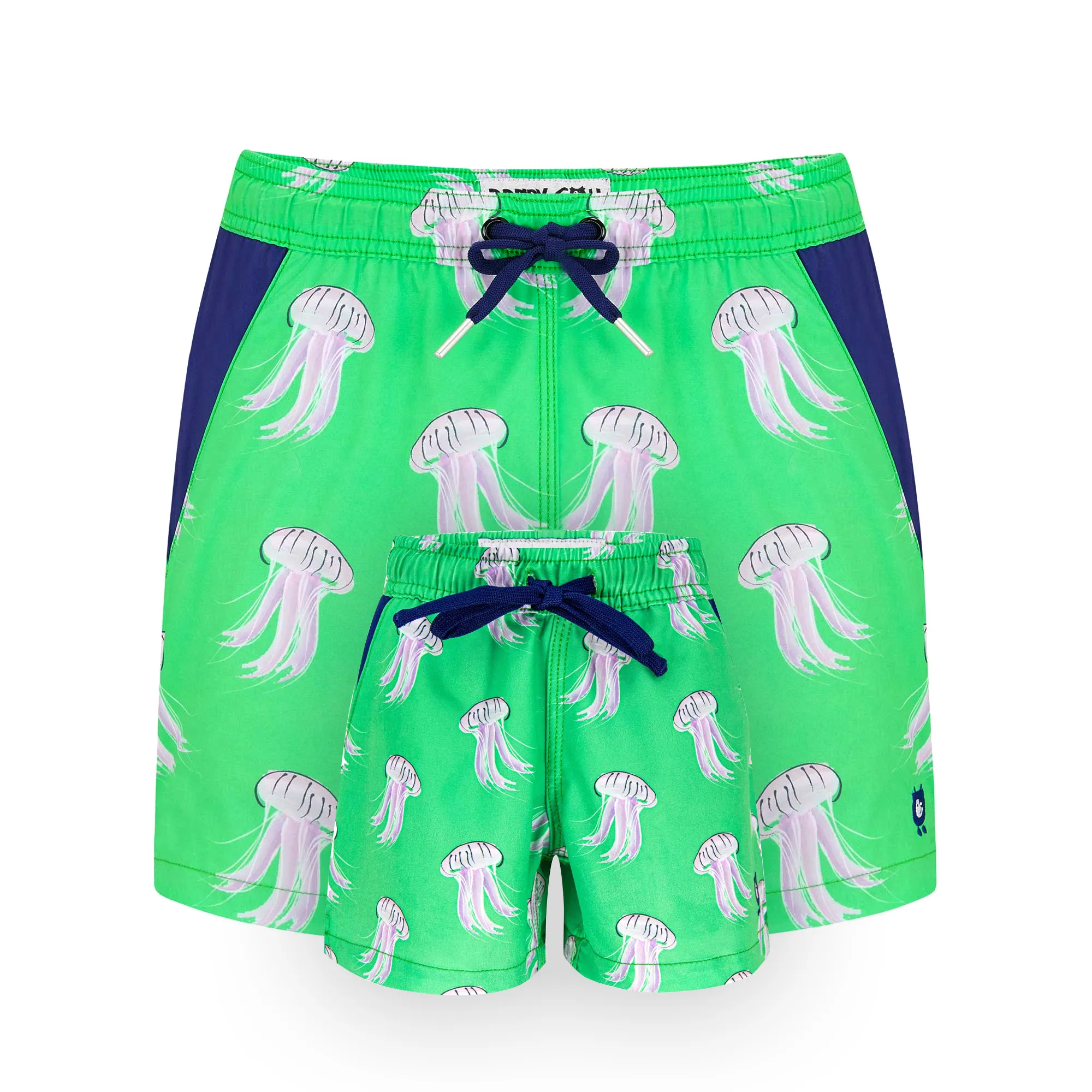 Matching Father & Son Jellyfish Swim Shorts with Waterproof Pocket